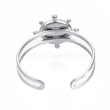 304 anillo de dedo de puño abierto de acero inoxidable engastes de cabujón(STAS-T060-10P)-2