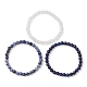 Bracelets extensibles en perles rondes en pierres mélangées naturelles de style 3pcs 3(BJEW-JB10178-03)-4