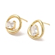Brass Micro Pave Cubic Zirconia Earrings for Women(EJEW-E301-14G)-1