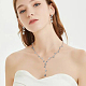 1 Set Crystal Rhinestone Lariat Necklace & Link Chain Bracelet & Dangle Stud Earrings(SJEW-AN0001-04)-4