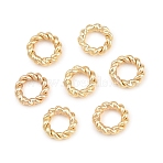 Brass Soldered Closed Jump Rings, Twist Round, Real 24K Gold Plated, 5x1mm, Inner Diameter: 3mm(KK-K253-15C-03G)