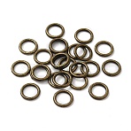 Alloy Soldered Closed Jump Rings, Round, Antique Bronze, 8x1.2mm, 16 Gauge, Inner Diameter: 5.5mm(KK-WH0052-05B-AB)