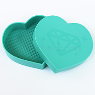 PP Diamond Tray, Diamond Picture Tools, Heart, Medium Turquoise, 70x65x18mm(DIAM-PW0001-040B-01)