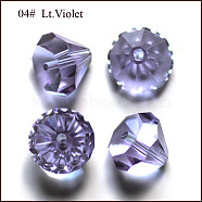 Imitation Austrian Crystal Beads, Grade AAA, Faceted, Diamond, Lilac, 9.5~10x7~8mm, Hole: 0.9~1mm(SWAR-F075-10mm-04)