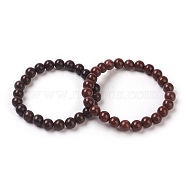 Natural Coffee Jasper Beaded Stretch Bracelets, Round, Coconut Brown, 2-1/8 inch~2-3/8 inch(5.5~6cm), Bead: 8~8.5mm(BJEW-G606-02A-8mm)