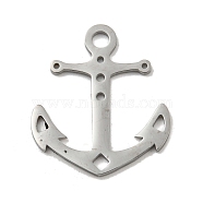 304 Stainless Steel Pendants, Laser Cut, Boat/, Anchor & Helm, 24.5x21.5x1mm, Hole: 3mm(STAS-B056-22P-01)