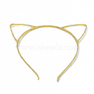 Hair Accessories Iron Kitten Hair Band Findings, Cat Ears Shape, Gold, 117mm, 4mm(OHAR-S195-07C)