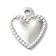 201 Stainless Steel Charms, Laser Cut, Heart Charm, Stainless Steel Color, 11x8.5x1mm, Hole: 1.2mm(STAS-C097-48P)