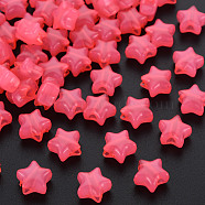 Imitation Jelly Acrylic Beads, Star, Hot Pink, 9x9.5x5.5mm, Hole: 2.5mm, about 2050pcs/500g(MACR-S373-45-E09)