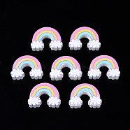 Printed Natural Wooden Beads, Dyed, Rainbow, Colorful, 17.5x23.5x6mm, Hole: 1.6mm(WOOD-S055-28)