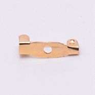 Iron Brooch Findings, Back Bar Pins, with 1 Hole, Light Gold, 4.5x15x5.5mm, Hole: 2mm, Pin: 0.5mm(IFIN-TAC0002-17KCG)