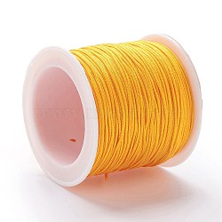 Braided Nylon Thread, DIY Material for Jewelry Making, Gold, 0.8mm, 100yards/roll(X-NWIR-K013-A29)