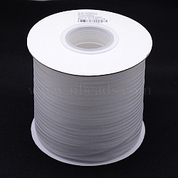 Polyester Organza Ribbon, White, 1/8 inch(3mm), 800yards/roll(731.52m/roll)(ORIB-L001-01-029)