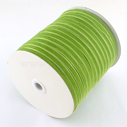 1/4 inch Single Face Velvet Ribbon, Yellow Green, 1/4 inch(6.5mm), about 200yards/roll(182.88m/roll)(OCOR-R019-6.5mm-053)
