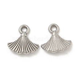 Non-Tarnish 304 Stainless Steel Pendants, Ginkgo Leaf Charm, Stainless Steel Color, 16x15.5x3mm, Hole: 2.1mm(STAS-N103-139P)