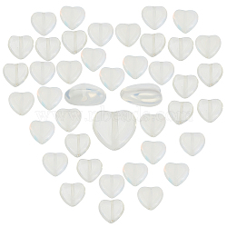 Opalite Beads Strands, Heart, 10x10x5mm, Hole: 1mm, about 40pcs/strand, 15.30 inch(38.86cm), 1strand/box(G-SC0002-09J)