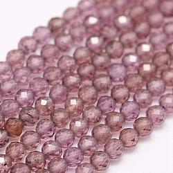 Natural Garnet Beads Strands, Faceted, Round, 2.5mm, Hole: 0.5mm, about 145pcs/strand, 15.7 inch(40cm)(G-F509-23-2mm)