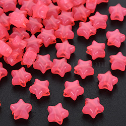 Imitation Jelly Acrylic Beads, Star, Hot Pink, 9x9.5x5.5mm, Hole: 2.5mm, about 2050pcs/500g(MACR-S373-45-E09)