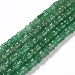 Natural Green Aventurine Beads Strands, Bamboo Stick, 9.5~10x6~6.5mm, Hole: 1.4mm, about 39pcs/strand, 14.96 inch(38cm)(G-G990-D01)