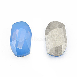 K9 Glass Rhinestone Cabochons, Pointed Back & Back Plated, Faceted, Nuggets, Sapphire, 14x8x4mm(MRMJ-N029-24-04)