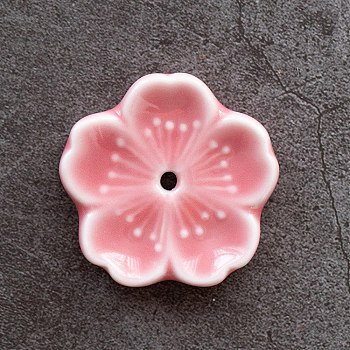 Porcelain Incense Burners, Sakura Incense Holders, Home Office Teahouse Zen Buddhist Supplies, Pink, 45x45x10mm