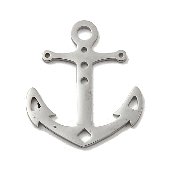 304 Stainless Steel Pendants, Laser Cut, Boat/, Anchor & Helm, 24.5x21.5x1mm, Hole: 3mm