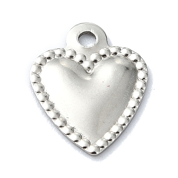 201 Stainless Steel Charms, Laser Cut, Heart Charm, Stainless Steel Color, 11x8.5x1mm, Hole: 1.2mm