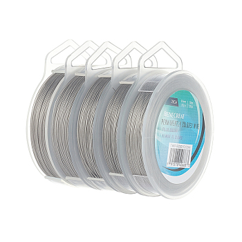 Tiger Tail Wire, Stainless Steel Wire, Stainless Steel Color, 0.3~0.6mm, 5rolls/set