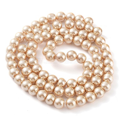 Baking Painted Pearlized Glass Pearl Round Bead Strands(HY-Q330-8mm-42)-5