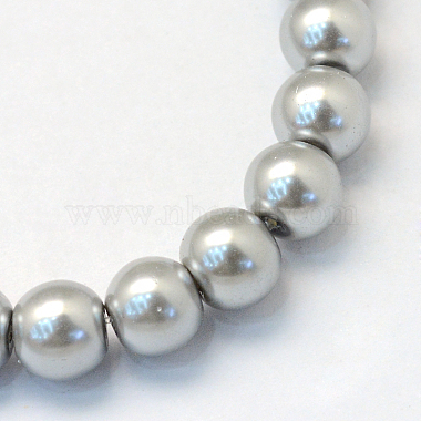 Baking Painted Pearlized Glass Pearl Round Bead Strands(X-HY-Q330-8mm-34)-2