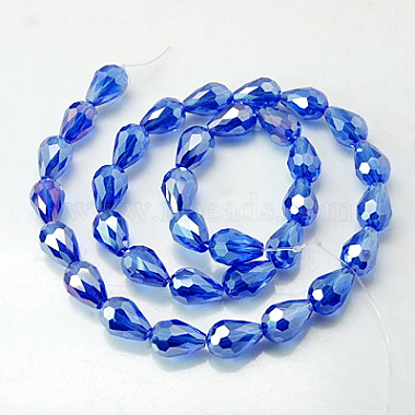 Chapelets de perles en verre galvanoplastique(X-EGLA-D015-15x10mm-12)-2