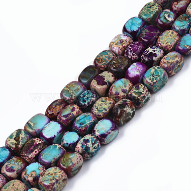 Purple Cuboid Imperial Jasper Beads