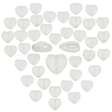 10mm Heart Opalite Beads