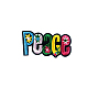 Rainbow Theme Word Peace Computerized Embroidery Cloth Iron On/Sew On Patches(RABO-PW0001-124A)-1