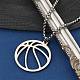 201 Stainless Steel Laser Cut Basketball Pendant Box Chain Necklaces for Women Men(NJEW-Q004-04P)-1