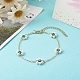 Shell Pearl & Acrylic Beads Flower Link Bracelets(X1-BJEW-TA00003-02)-2