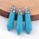 Dyed Bullet Synthetic Turquoise Pendants(G-E332-C10)-1