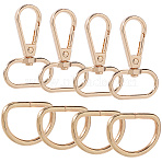 10Pcs Zinc Alloy Swivel Clasps, with 10Pcs Iron D Rings, Light Gold, 48x31x6mm, Inner Diameter: 25.5x12.5mm(DIY-SP0004-19KCG)