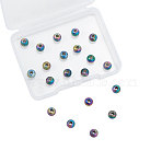 PVD Vacuum Plating 304 Stainless Steel Spacer Beads, Rondelle, Rainbow Color, 6x5mm, Hole: 2mm, 20pcs/box(STAS-CJ0001-85)