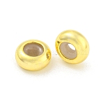 Brass Beads, with Silicone, Rondelle, Real 18K Gold Plated, 8x4mm, Hole: 2mm(KK-K382-14A-G)