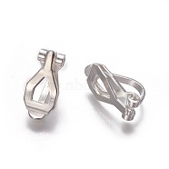 Brass Clip-on Earring Findings, Silver Color Plated, 12.5x6x8.5mm(KK-F785-01S)