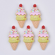 Resin Decoden Cabochons, Ice Cream, Imitation Food, Colorful, 37~38x16.5x7.5mm(X-CRES-R192-14)