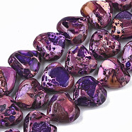 Natural Imperial Jasper Beads Strands, Heart, Dyed, Medium Orchid, 9~10x10x5mm, Hole: 1.2mm, about 44~45pcs/strand, 15.55~15.94 inch(39.5~40.5cm)(G-S366-065D)