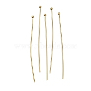 Brass Ball Head Pins, Lead Free & Cadmium Free, Real 24K Gold Plated, 40x0.7mm, Head: 1.5mm(KK-H502-03G-G)