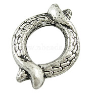 CCB Plastic Fish Bead Frames, Antique Silver Color, 27mm long, 20mm wide, 5mm thick, 6mm in inner diameter,  hole: 1.5mm(X-PLS035Y)