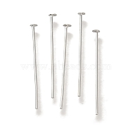 Brass Flat Head Pins, Lead Free & Cadmium Free, 925 Sterling Silver Plated, 20x0.7mm, Head: 2mm(KK-H502-01C-S)