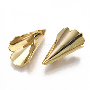 Brass Bead Cones, Nickel Free, Real 18K Gold Plated, 18x10x6.5mm, Hole: 0.8mm(KK-T038-64G)