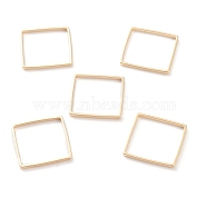 Brass Linking Rings, Long-Lasting Plated, Square, Real 24K Gold Plated, 15x15x1mm, Inner Diameter: 14x14mm(KK-Y003-01H-G)