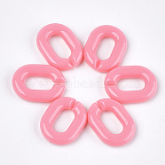 Acrylic Linking Rings, Quick Link Connectors, For Jewelry Chains Making, Oval, Hot Pink, 19x14x4.5mm, Hole: 11x5.5mm(X-OACR-S029-54B-05)