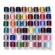 Polyester Metallic Thread, for Embroidery and DIY Braided Bracelets Making, Mixed Color, 0.2mm, 3-Ply, about 109.36 yards(100m)/roll(OCOR-I007-A)